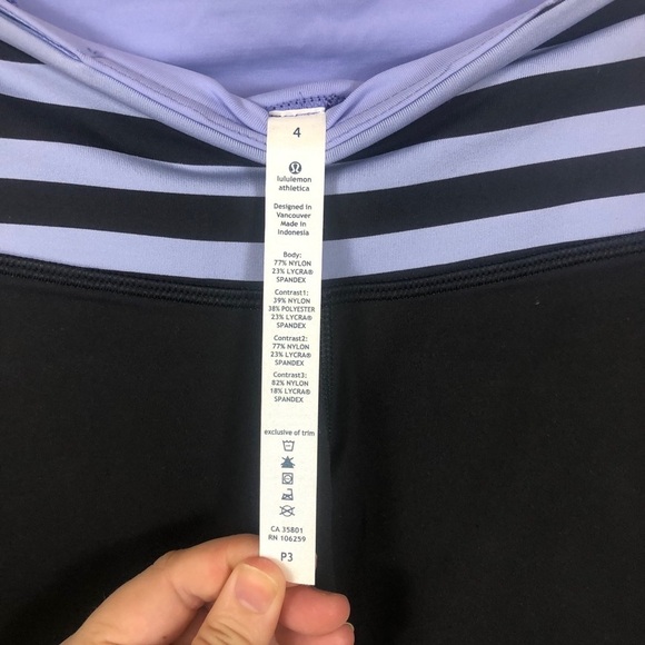 Lululemon Run For Your Life Crop Black Leggings Workout Active Size 4 - Picture 9 of 14